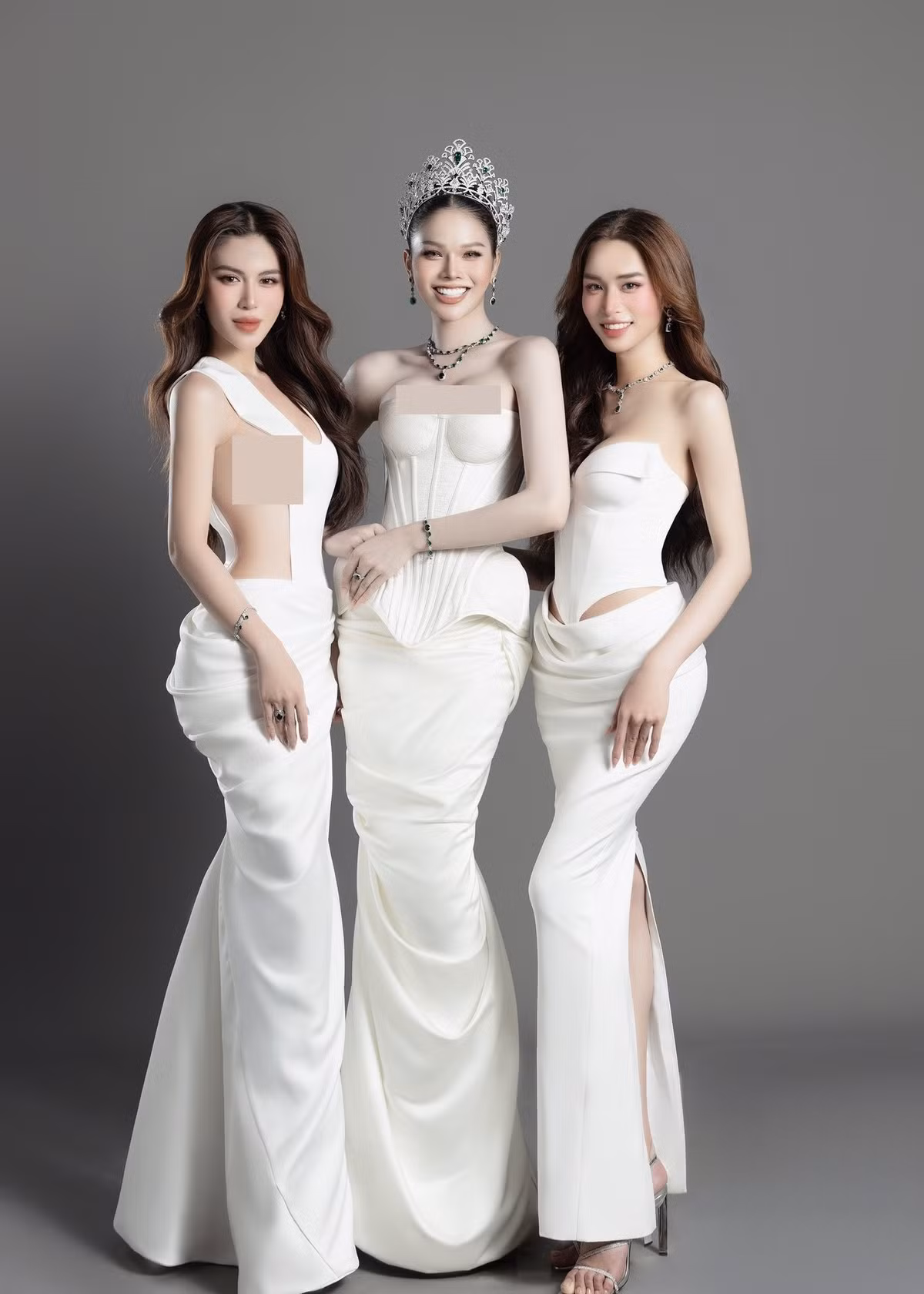 Tâm Như đọ vẻ gợi cảm cùng Thủy Tiên và Minh Anh. Ảnh: FB Tâm Như.