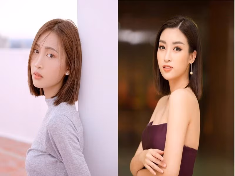 Juky San có gương mặt hao hao Hoa hậu Đỗ Mỹ Linh (phải). Ảnh: Dân Việt.