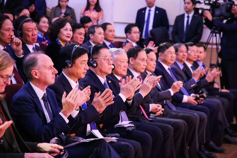 Các đại biểu dự buổi phát biểu chính sách của Tổng Bí thư Tô Lâm tại Đại học Oxford