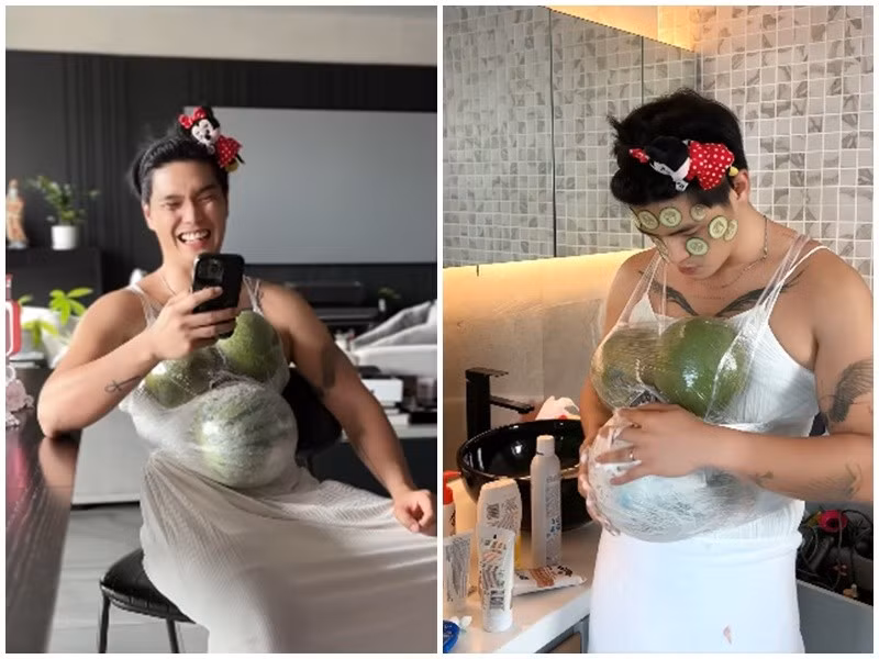 Huy Trần chia sẻ: "Cả tuần vợ cứ nói “có bầu đi thì biết” rồi không cần nói thêm tôi chơi luôn". Ảnh: FB Huy Trần.