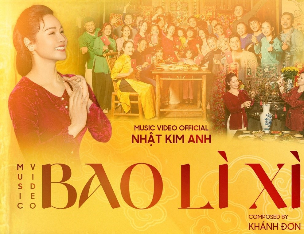 Nhật Kim Anh giới thiệu MV Bao lì xì. Trên trang cá nhân, nữ ca sĩ cho biết, sản phẩm âm nhạc không hoành tráng nhưng mang lại sự ấm áp, thấy lòng mình mềm ra một chút, gia đình vẫn luôn là nơi bình yên nhất để quay về. Ảnh: FB Nhật Kim Anh.