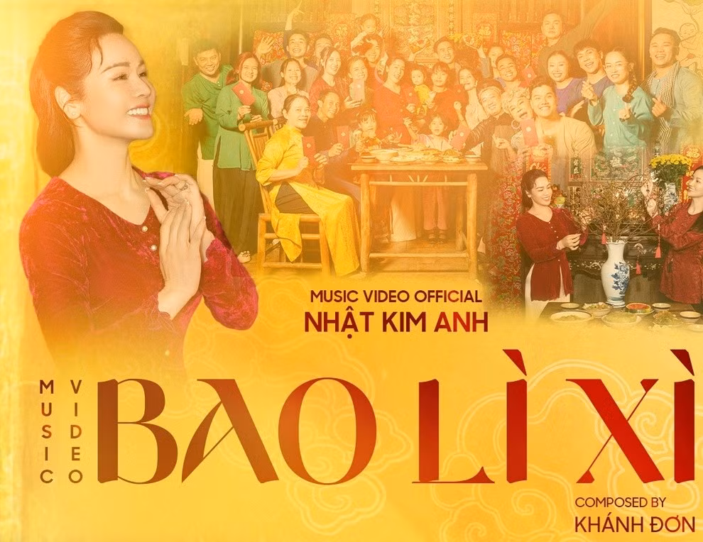 Nhật Kim Anh giới thiệu MV Bao lì xì. Trên trang cá nhân, nữ ca sĩ cho biết, sản phẩm âm nhạc không hoành tráng nhưng mang lại sự ấm áp, thấy lòng mình mềm ra một chút, gia đình vẫn luôn là nơi bình yên nhất để quay về. Ảnh: FB Nhật Kim Anh.