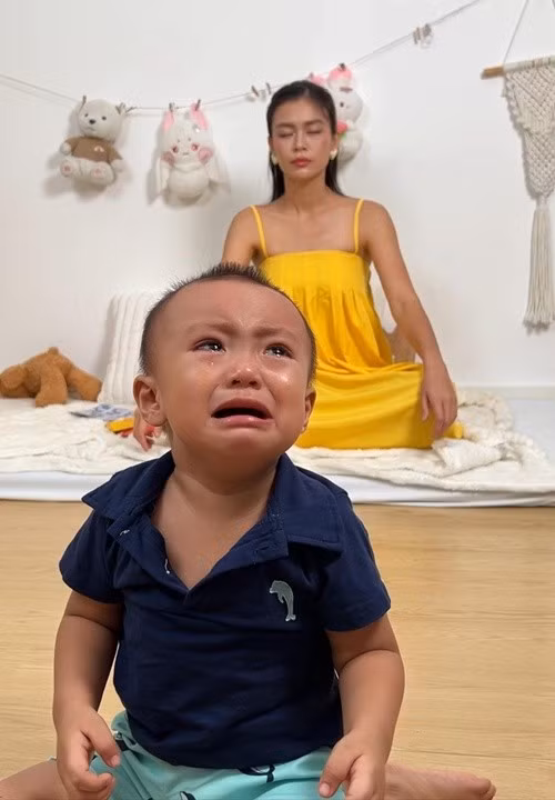 Con trai Mâu Thủy tên thân mật Mun, phát triển thể chất vượt trội, ngoan ngoãn. Ảnh: FB Mâu Thủy.