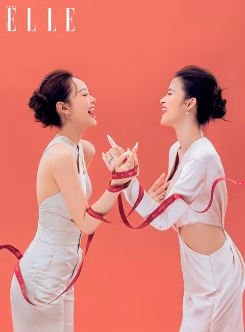 Theo Minh Hằng, cô và Đông Nhi khác nhau về phong cách nhưng giống nhau về quan điểm sống nên có thể ngồi lại với nhau mà tâm tình được. Ảnh: Elle.