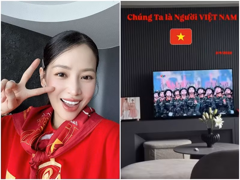 Puka - Gin Tuấn Kiệt xem diễu binh, diễu hành qua màn ảnh nhỏ. Ảnh: FB Puka.