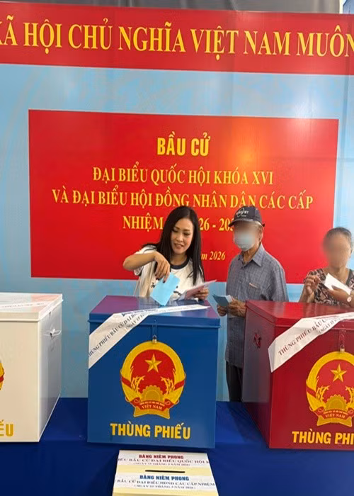 Ca sĩ Phương Thanh cũng háo hức tham gia bầu cử đại biểu Quốc hội khóa XVI và HĐND các cấp nhiệm kỳ 2026–2031. Ảnh: FB Phương Thanh.