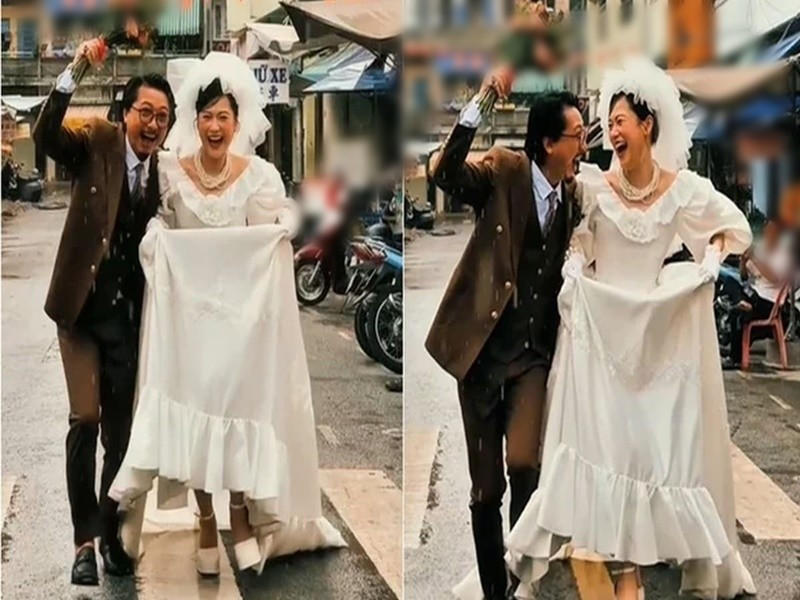 Hứa Minh Đạt và Lâm Vỹ Dạ thực hiện bộ ảnh cưới nhân dịp 15 năm về chung một nhà. Ảnh: Thương Hiệu Pháp Luật.