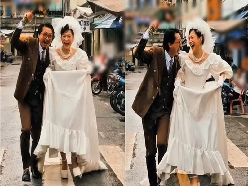 Hứa Minh Đạt và Lâm Vỹ Dạ thực hiện bộ ảnh cưới nhân dịp 15 năm về chung một nhà. Ảnh: Thương Hiệu Pháp Luật.