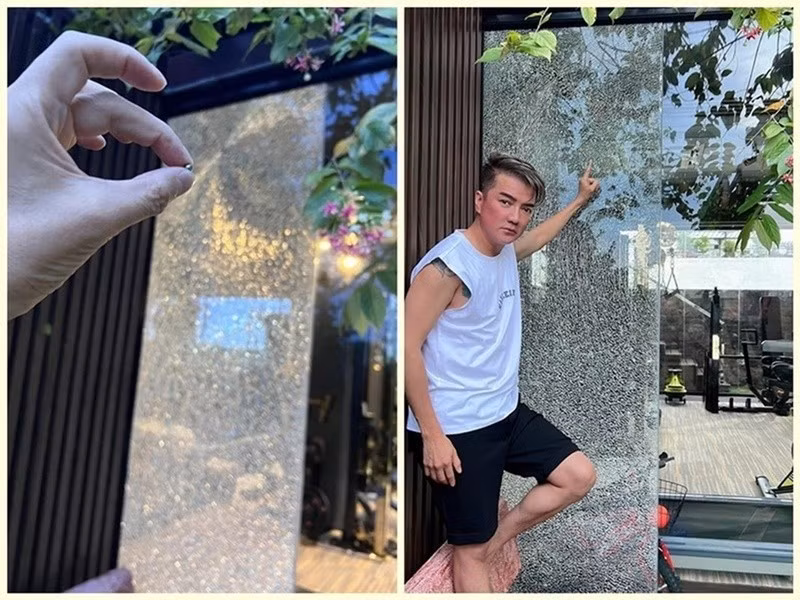 Tháng 9/2022, Đàm Vĩnh Hưng đăng tải hình ảnh cửa kính biệt thự riêng bị bắn. Nam ca sĩ cho biết, xung quanh nhà anh có sân vườn, cây xanh nên chim sóc tụ lại khá nhiều. Ảnh: FB Đàm Vĩnh Hưng.