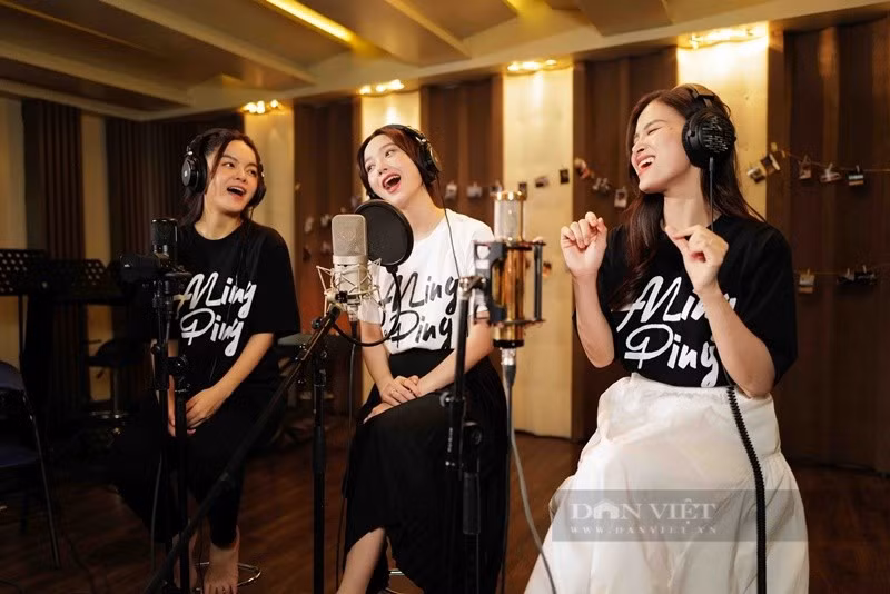 Không chỉ gắn bó trong cuộc sống, Đông Nhi, Minh Hằng và Phạm Quỳnh Anh từng hòa giọng trong các dự án âm nhạc. Ảnh: Dân Việt.