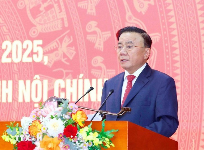 Thường trực Ban Bí thư Trần Cẩm Tú phát biểu tại hội nghị. Ảnh: TTXVN.