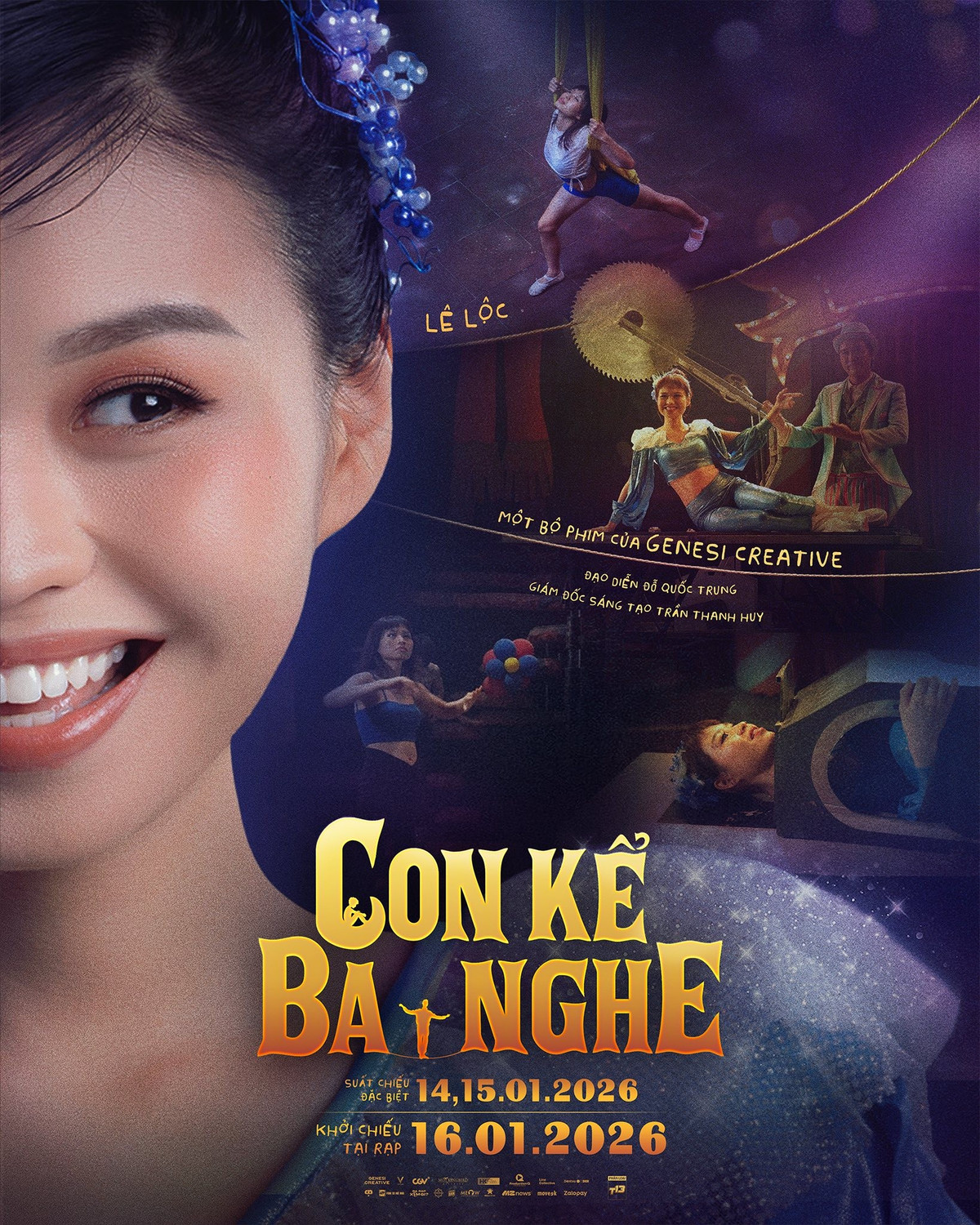 Lê Lộc hiện tại góp mặt trên màn ảnh rộng khi đóng nghệ sĩ xiếc Ngọc trong phim Con kể ba nghe. Ảnh: FB Lê Lộc.