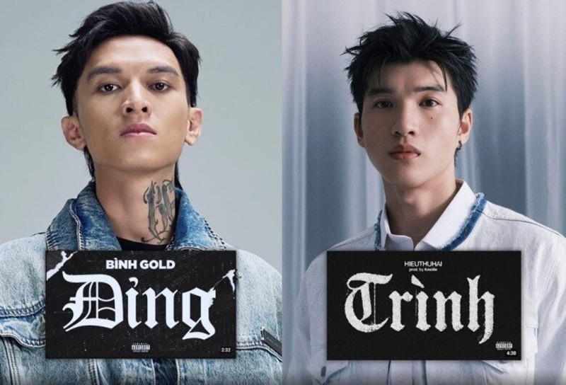 Cuối năm 2024, khi HIEUTHUHAI phát hành bài Trình, Bình Gold bất ngờ đăng tải bài Đỉng với chú thích "Sao hạng A dissing", được cho là nhắm vào HIEUTHUHAI. Ảnh: Phụ Nữ Pháp Luật.