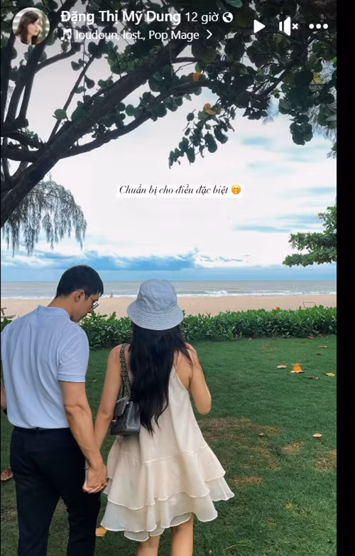 Mới đây, trên trang cá nhân, diễn viên Midu úp mở hình ảnh tổ chức tiệc kỷ niệm trên bờ biển. "Chuẩn bị cho điều đặc biệt", Midu viết. Ảnh: FB Midu.