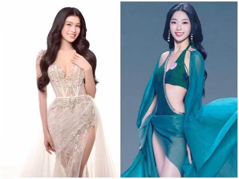 Dàn thí sinh Hoa hậu Việt Nam 2024 sở hữu vòng eo 59cm gồm Nguyễn Thanh Thảo (trái), Phạm Thùy Dương (phải), Nguyễn Thị Thu Hằng, Nguyễn Mai Phương. Thanh Thảo thành thạo tiếng Anh, tiếng Pháp, biết chơi đàn piano. Thùy Dương từng lọt top 15 Hoa hậu Hòa bình Việt Nam 2022, top 12 cuộc thi Duyên dáng Ngoại thương 2022. Ảnh: FB Thùy Dương, Thanh Thảo.