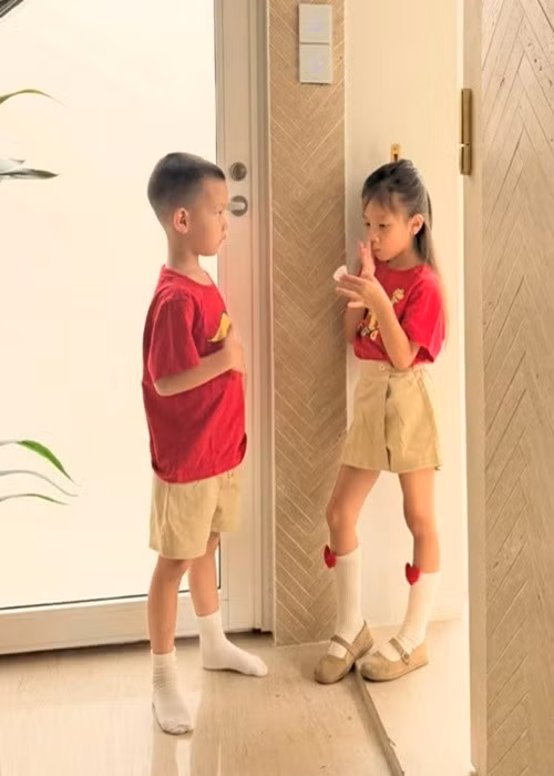 Bé Lisa có em trai song sinh là bé Leon. Ảnh: FB Henrylisaleon.