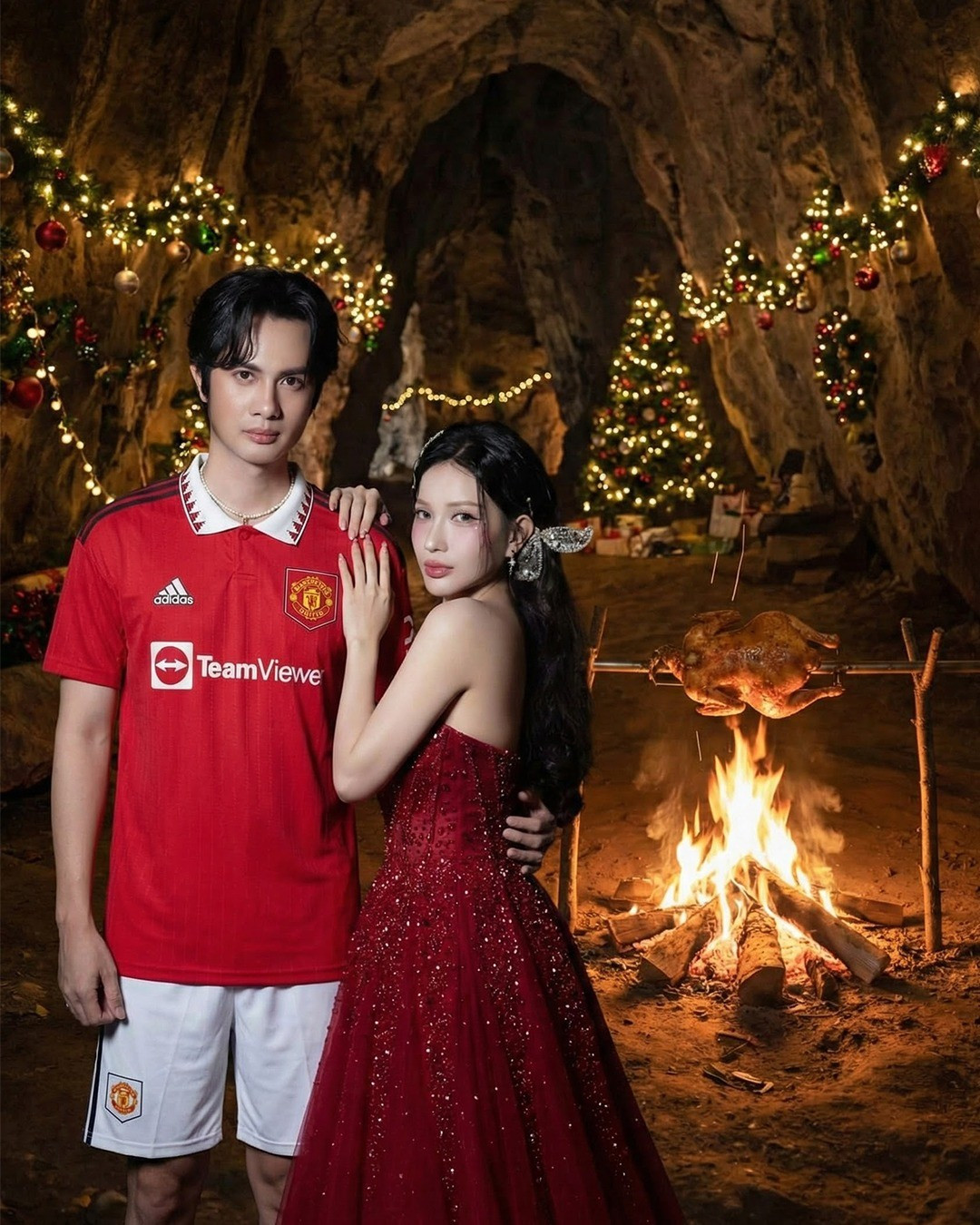 Dịp Giáng sinh 2025, Huỳnh Phương gọi Khả Như là "người thương" khi đăng tải hình ảnh bên nữ diễn viên hài và viết: "Đón Noel cùng người thương ở một nơi quen thuộc". Ảnh: FB Khả Như.