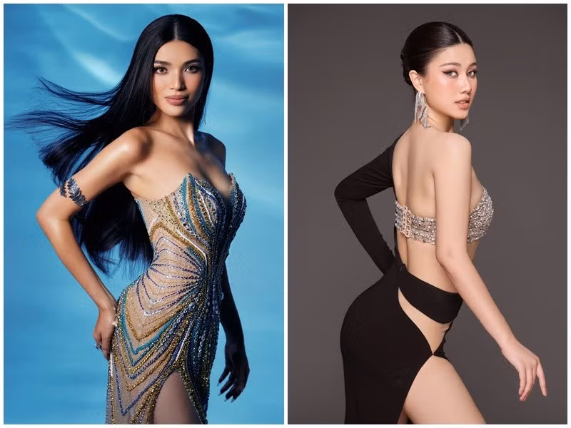 Phạm Thị Diễm Nhi (trái) đến Khánh Hòa sinh năm 1996, cao 1m66, có số đo ba vòng 80-62-89 cm. Lê Thu Hòa (phải) đến từ Ninh Bình, cao 1m73, có số đo ba vòng 81-62-94cm, từng vào top 41 Hoa hậu Hoàn vũ Việt Nam 2022 và top 60 Hoa hậu Hoàn vũ Việt Nam 2019. Ảnh: FB Diễm Nhi, Thu Hoài.