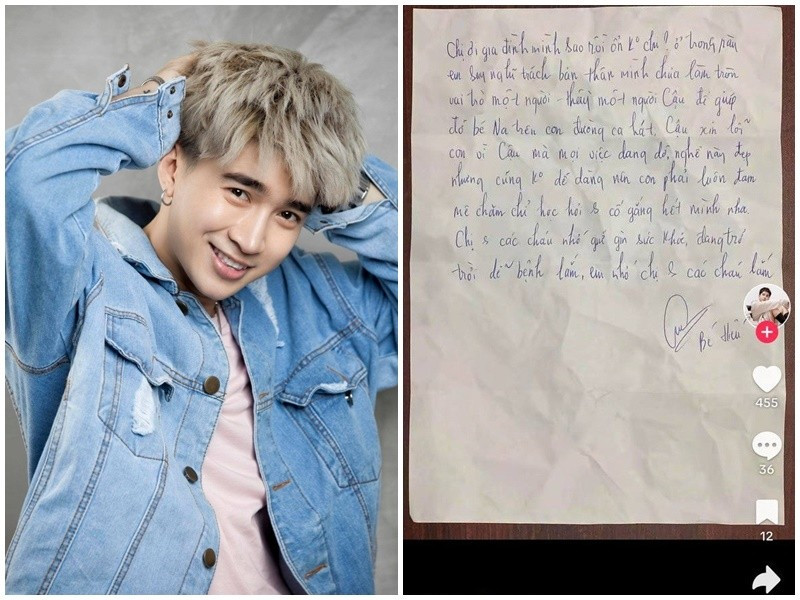Tháng 2/2025, tài khoản TikTok có tích xanh của Chi Dân đăng tải một lá thư tay mà anh viết gửi cho gia đình. Trong thư, Chi Dân cho biết, anh luôn trách bản thân vì chưa làm tròn trách nhiệm của một người cậu, người thầy để giúp đỡ cháu gái trên con đường ca hát. Cuối thư, nam ca sĩ bày tỏ rằng anh nhớ người thân. Ảnh: Hoa Học Trò.
