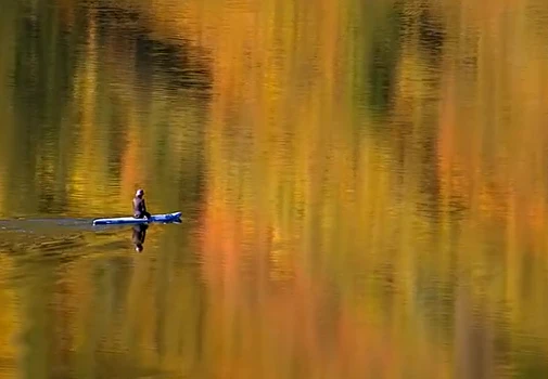 Mê mẩn màu sắc mùa thu phản chiếu trên mặt nước đẹp như tranh vẽ