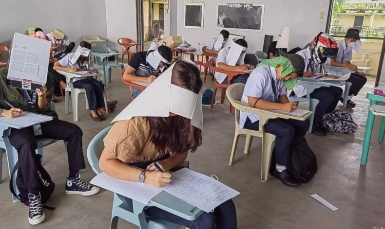 Không nhịn được cười với “Mũ chống gian lận thi cử” ở Philippines