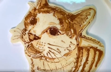 Tạo hình mèo trên bánh pancake chỉ trong 5 phút