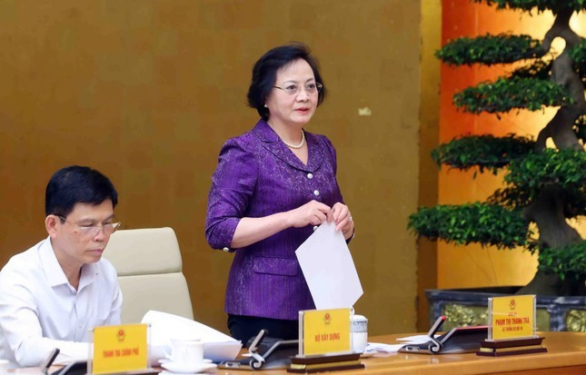 Bộ trưởng Bộ Nội vụ Phạm Thị Thanh Trà tại hội nghị.