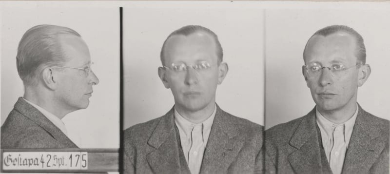 Hình chụp phạm nhân Arvid Harnack trong hồ sơ của mật vụ Đức Gestapo. Ảnh: Times of Israel.