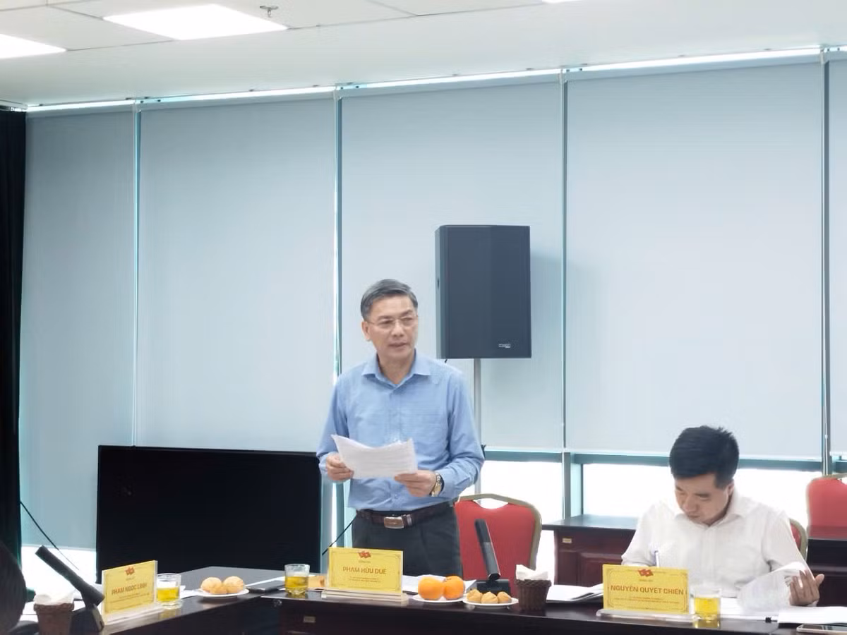 Đồng chí Phạm Hữu Duệ, Ủy viên BTV, Chủ nhiệm Ủy ban kiểm tra Đảng ủy VUSTA báo cáo