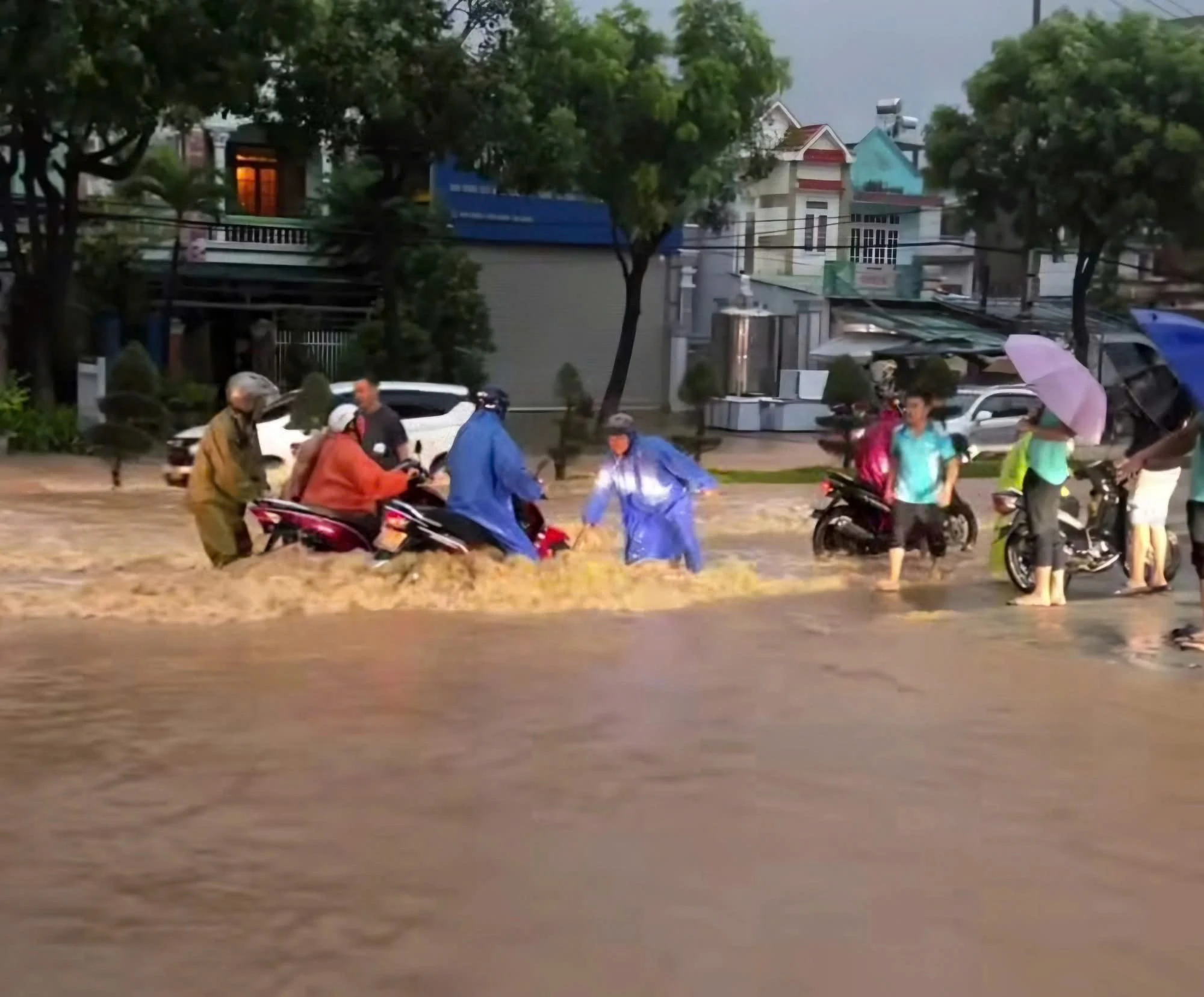 Đà Nẵng mưa trắng trời, nhiều khu vực lại ngập sâu