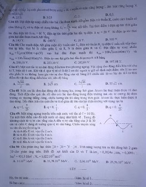 De thi thu THPT quoc gia 2015 mon Vat Ly toan tinh Nam Dinh ngay 5/6-Hinh-5