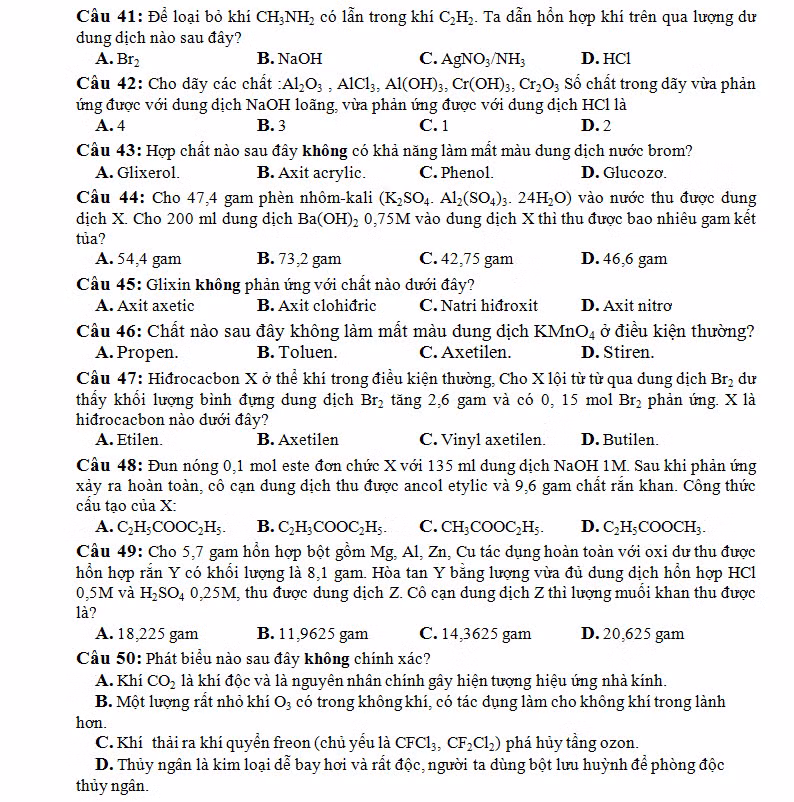 De thi thu THPT quoc gia 2015 mon Hoa THPT Luong The Vinh va dap an-Hinh-5