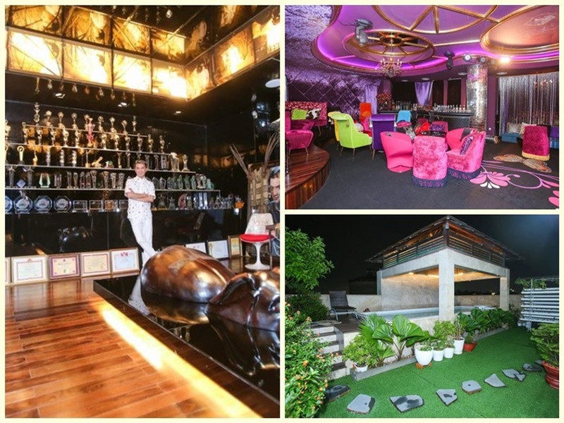 Trong biệt thự, hồ bơi là nơi Mr Đàm thư giãn sau một ngày làm việc căng thẳng, còn phòng trà ca nhạc là nơi anh cùng bạn bè ca hát. Ảnh: Znews.