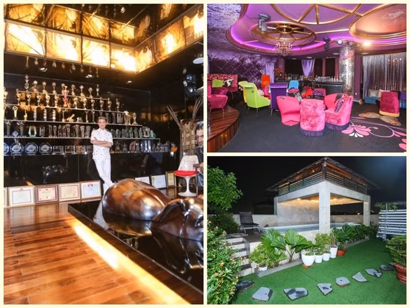 Trong biệt thự, hồ bơi là nơi Mr Đàm thư giãn sau một ngày làm việc căng thẳng, còn phòng trà ca nhạc là nơi anh cùng bạn bè ca hát. Ảnh: Znews.