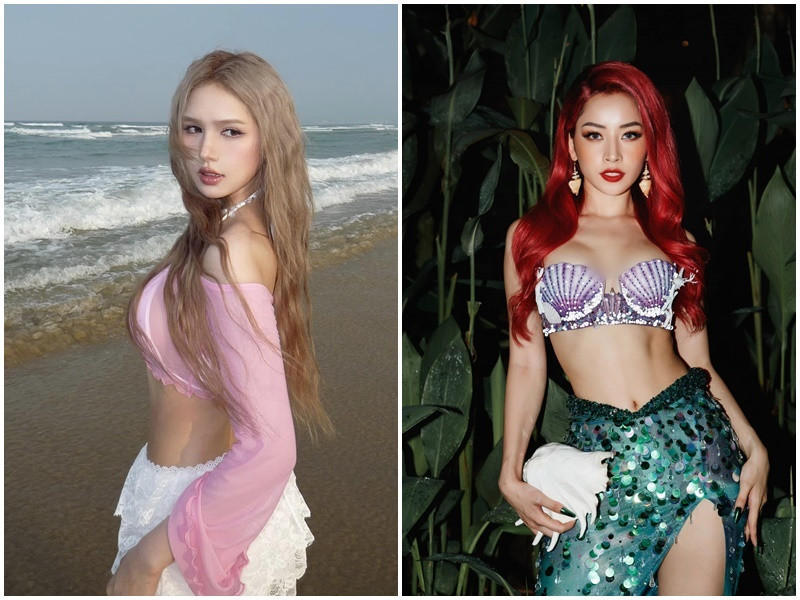 Khuôn mặt của Chi Pu thanh tú còn Xoài Non sở hữu gương mặt xinh như búp bê. Chi Pu từng cho biết, đôi mắt là điểm tự tin nhất trên khuôn mặt. Ảnh: FB Xoài Non, Chi Pu.