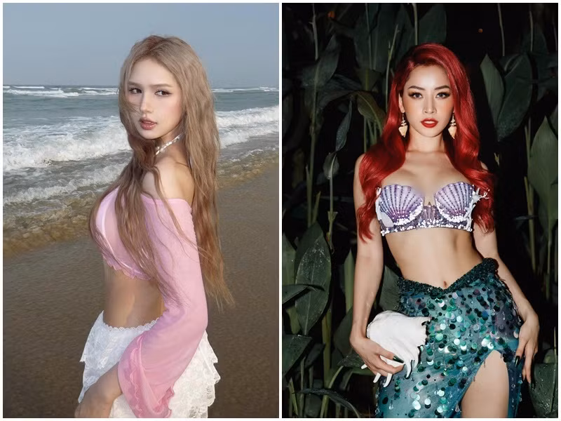 Khuôn mặt của Chi Pu thanh tú còn Xoài Non sở hữu gương mặt xinh như búp bê. Chi Pu từng cho biết, đôi mắt là điểm tự tin nhất trên khuôn mặt. Ảnh: FB Xoài Non, Chi Pu.