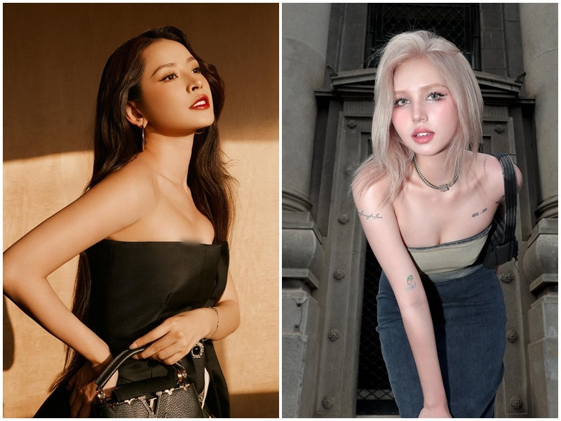 Chi Pu và Xoài Non (phải) là hai mỹ nhân vướng tin đồn tình cảm với Gil Lê. Ảnh: FB Xoài Non, Chi Pu.