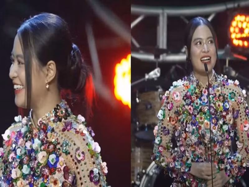 Trong video, Hoàng Thùy Linh trông tăng cân. Ảnh: Người Đưa Tin.