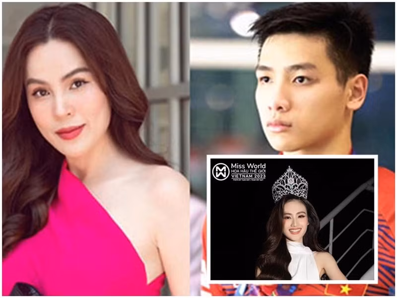 Cũng trong năm 2023, Phương Lê “khẩu chiến” với vận động viên Kim Sơn. Cụ thể, khi Hoa hậu Ý Nhi có phát ngôn "bạn bè uống trà sữa, tôi thi hoa hậu”, Kim Sơn viết: “Mình cũng đồng trang lứa với bạn. Trong lúc bạn đi hoa hậu và trưởng thành thì mình đại diện Việt Nam thi quốc tế rồi”. Ngay sau đó, Phương Lê đáp trả Kim Sơn để bênh vực Ý Nhi. Ảnh: FB Phương Lê, Bóng Đá Plus.