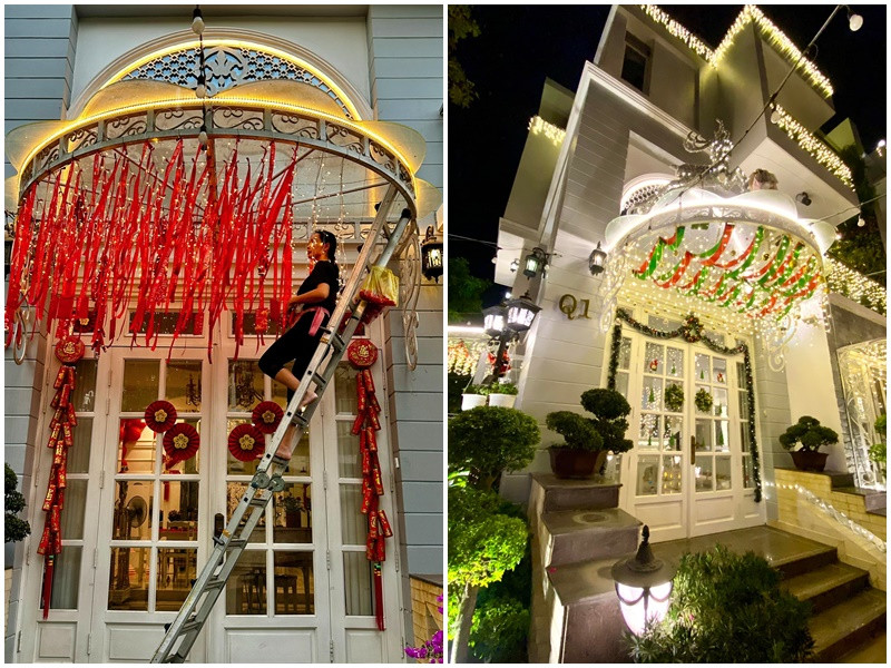 Vợ chồng Thúy Hạnh thường tự tay trang hoàng nhà cửa mỗi dịp lễ Tết.