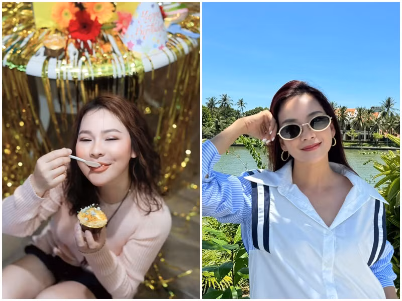 Vợ đại gia của Bình Minh - Quý Bình được nhận xét trẻ hơn tuổi thật. Ảnh: FB Ngọc Tiền, Anh Thơ.