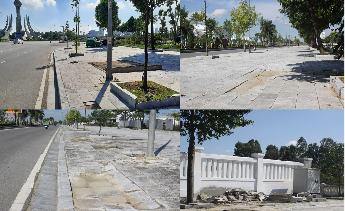 Tuyến đường được xem là bộ mặt của TP Thanh Hoá, ngay trước khu hành chính mới của thành phố nhưng sau thời gian đưa vào sử dụng đã xuống cấp, hư hỏng nghiêm trọng khiến người dân bức xúc.