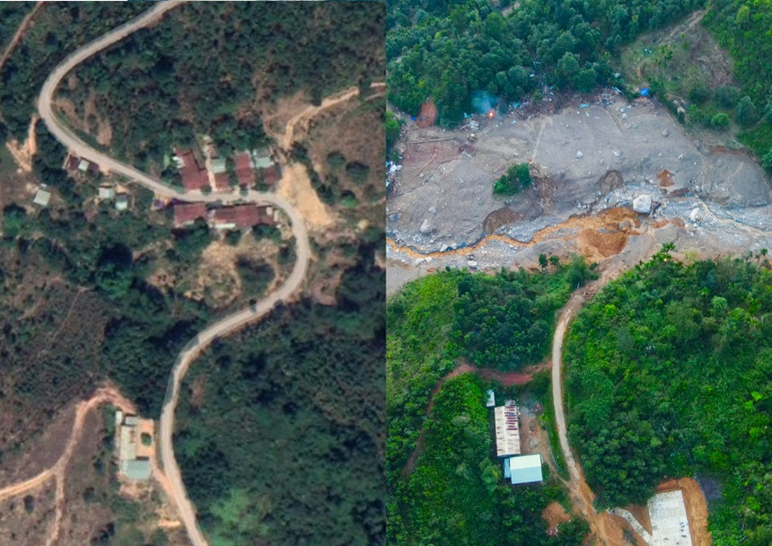 Vụ sạt lở xảy ra chiều 28/10 tại thôn 1, xã Trà Leng, huyện Nam Trà My, tỉnh Quảng Nam khiến 9 người tử vong, 13 người mất tích và 33 người may mắn thoát chết.