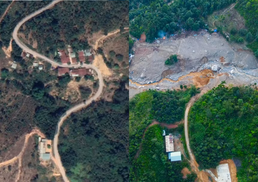 Vụ sạt lở xảy ra chiều 28/10 tại thôn 1, xã Trà Leng, huyện Nam Trà My, tỉnh Quảng Nam khiến 9 người tử vong, 13 người mất tích và 33 người may mắn thoát chết.