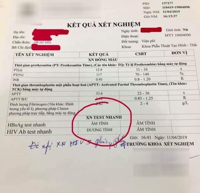 Di chua bien chung sau cat mi, co gai nga guc nhan ket qua nhiem HIV