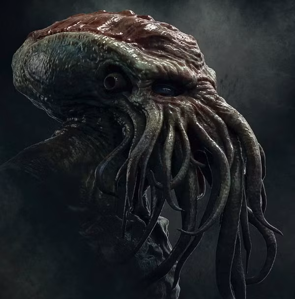 Cthulhu trong cuốn sách này chỉ là sản phẩm của trí tưởng tượng hoặc chỉ xuất hiện trong những giấc mơ của tác giả. Người dẫn chuyện nói rằng bức tượng Cthulhu, một phần nào đó, giống với bạch tuộc, rồng và con người hoặc một sinh vật có hình hài giống con người.