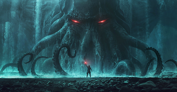 Lovecraft không miêu tả nhiều về quái vật Cthulhu. Tác giả đề cập đến Cthulhu đã từng kiểm soát Trái Đất và một ngày nào đó, quái vật này sẽ quay trở lại hành tinh xanh để tiếp tục thực thi sứ mệnh này. Theo diễn biến câu chuyện, người dẫn chuyện đã khám phá ra rằng Cthulhu bị giam trong một thành phố đá nằm sâu dưới đáy đại dương nhưng một trận động đất bất ngờ đã khiến một phần của thành phố nổi lên trên mặt nước.