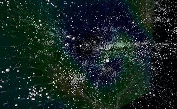 Tầng trên của Nhóm thiên hà địa phương là cụm thiên hà Xử Nữ, cũng được duy trì bởi lực hấp dẫn. Có hơn 1.300 thiên hà trong cụm thiên hà này. Với một nhóm lớn như vậy, đường kính của cụm thiên hà Xử Nữ vượt quá 65 triệu năm ánh sáng.