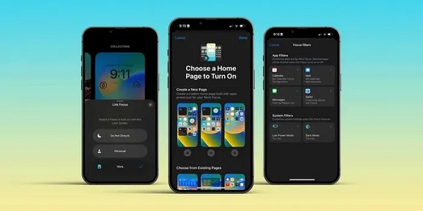 Trên iOS 16, Chế độ Tập trung (Focus Mode) đã có một số thay đổi lớn. Tính năng liên kết Màn hình khóa mới sẽ kết nối Màn hình khóa của bạn với một chế độ tập trung, giờ đây bạn có thể kích hoạt chế độ tập trung chỉ bằng cách chuyển đổi sang Màn hình khóa tương ứng.