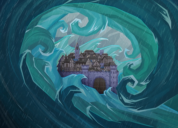 Nhưng theo truyền thuyết về Cantre'r Gwaelod, lũ lụt, xói mòn, sóng thần, bão lớn đã khiến người dân ven biển phải bỏ chạy khỏi khu vực.